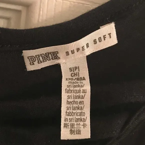 PINK Super Soft Black Strappy V-neck Tank Top Size Small - Picture 5 of 7